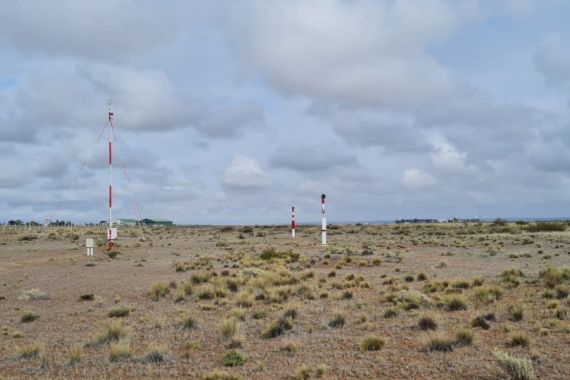 Parte del sistema Sistema Automtico de Observacin Meteorolgica (AWOS) del aeropuerto de Trelew en Argentina. Foto EANA